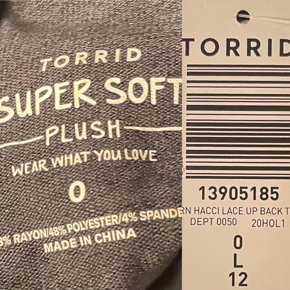 Torrid Plush Dark Green  Lattice Back Top/Sweater - Picture 9 of 10